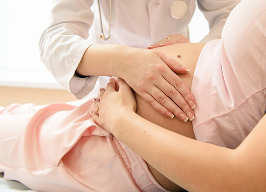 Woman receiving obstetric care at VPFW