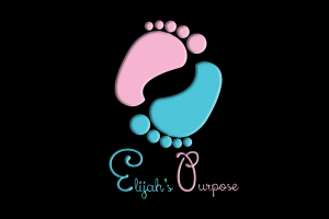 Elijah's Purpose pink and blue feet on black