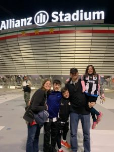 Neuman family in front of Alianz Stadium