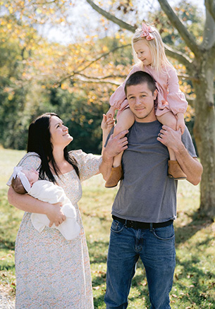 brittany henderson and her family outside