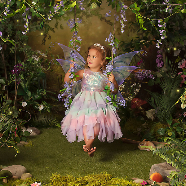 Butler Studio Magical Children Portraits Fairy on Swing